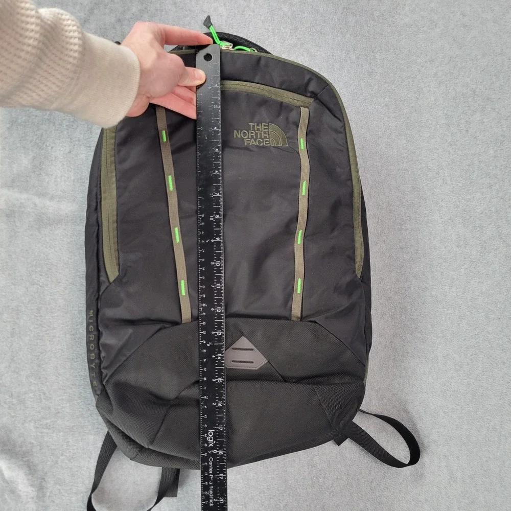 The North Face‎ Microbyte Backpack Black Olive Green Laptop Daypack FlexVent